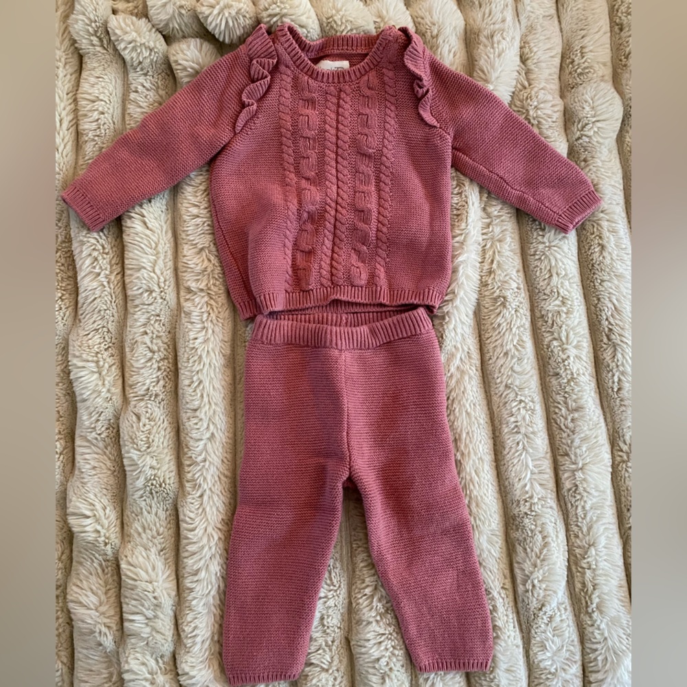 Little Planet Kids Pink Knit Matching Set
